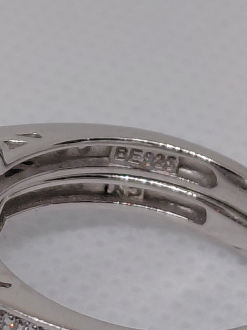 Sterling Silver Travel Bridal Set - Bezel Solitaire & Halo Ring Jacket - Size 9 - Picture 7 of 10
